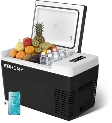 Productafbeelding van Compressorkoelbox 25 l, koelbox auto met app-bediening, -20 ℃ 20 ℃, draagbare koelkast 12/24 V DC 100-240 V AC, draagbare vriezer voor camping, reizen, boot, zwart