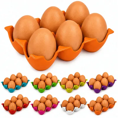 Produktbild von Eierhalter für 6 Eier Kühlschrank Eierablage Eiereinsatz Organizer Orange