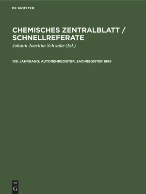 Produktbild von Autorenregister, Sachregister 1968