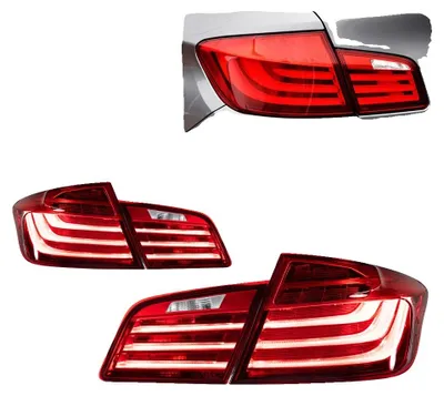 Obrázek produktu pro Sada zadních světel, LED technologie, kompatibilní s BMW F10 2010–2017, snadná instalace, ČERVENÁ, LED ve stylu LCI