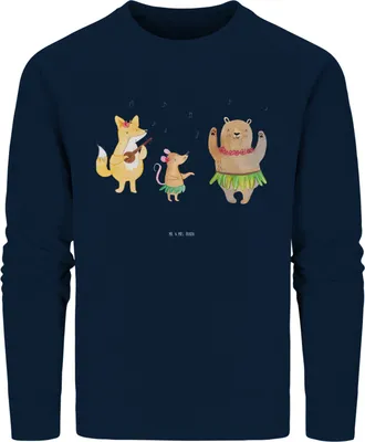Produktbild von Mr. & Mrs. Panda Baumwoll Pullover Waldtiere Aloha Größe XXL - French Navy - Geschenk, Hase, Lustige Sprüche, Sweatshirt, Leben, Musik, Sweater, Pulli, Bär, Wald, Igel
