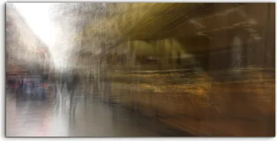 Produktbild von Coloray - Glasbild - 120x60 cm - Wandbild - Glasbilder - Kunst verschwommene Stadtlandschaft
