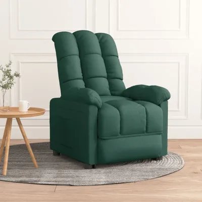 Image de The Living Store Fauteuil relax vert foncé Tissu