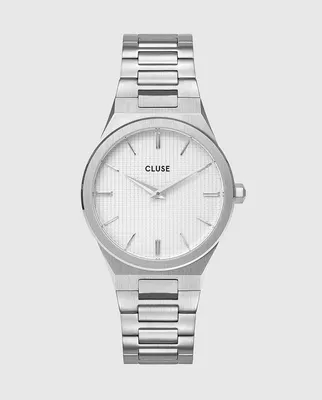 Produktbild von Cluse Damen Armbanduhr Vigoureux 33 mm Rasterzifferblatt Armband Edelstahl CW0101210003