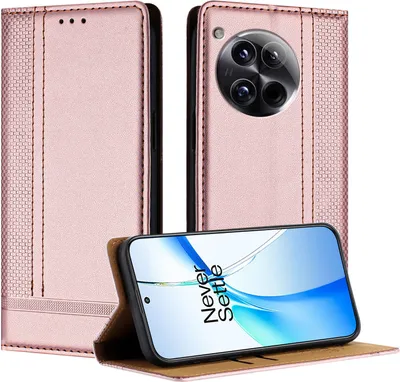 Produktbild von Handyhülle für OnePlus 12 Leder Flip Klappbare Schutzhülle mit Standfunktion Pink