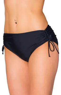 Produktbild von Aquarti Damen Bikinihose mit Raffung und Schnüren, Farbe: Schwarz, Größe: 40