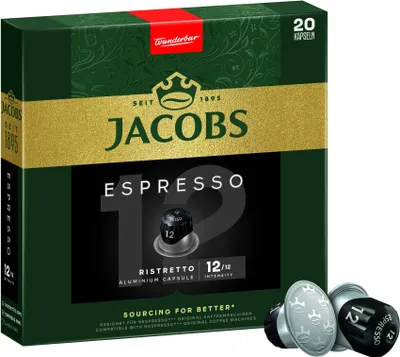 Obrázok produktu pre JACOBS Capsules Espresso Ristretto 200 kávových kapsúl kompatibilných s Nespresso