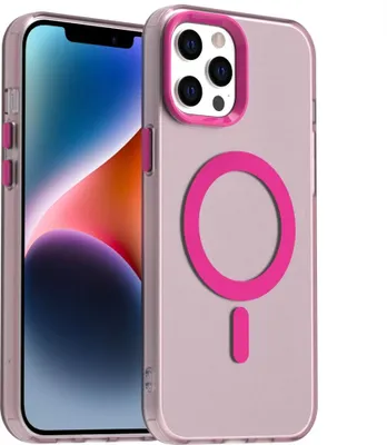 Immagine prodotto di Custodia per iPhone 12 Pro Max, compatibile con MagSafe, sottile custodia semi-trasparente opaca antiurto Rosso