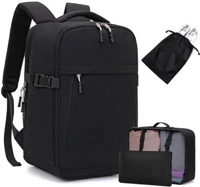 Obrázek produktu pro Uniqoos® Cestovní batoh do letadla, rozměry 40×20×25 cm – kompaktní kabinový batoh s přihrádkou na 14" notebook, 3 organizéry, přihrádkou na boty, polstrovanou zádovou částí a voděodolnou úpravou