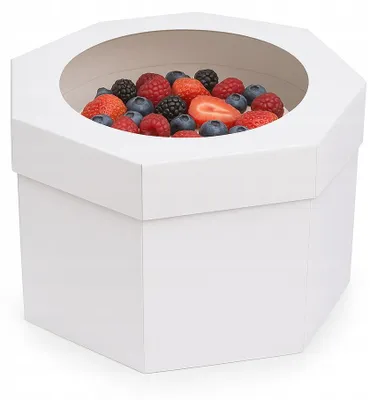 Produktbild von Rubicello Tortenkarton mit Fenster 32x32x25 cm 10 Stück weiß
