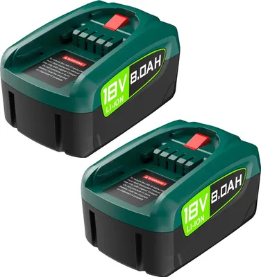 Imagen del producto de Batería recargable, capacidad de 8000 mAh, compatibilidad con 18V, 2 baterías de 8000 mAh