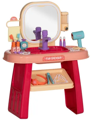 Immagine prodotto di Specchiera Giocattolo per Bambini Tavolo Toeletta con Accessori e Rubinetto Rosa
