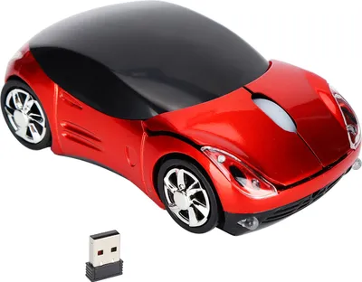 Obrázek produktu pro Bezdrátová myš Smart Red CarShaped Přenosná herní myš 2.4G s USB přijímačem pro kancelářské notebooky a tablety