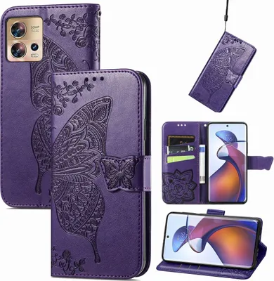 Produktbild von König Design Hülle kompatibel mit Kunstleder Handyhülle - Handy Case Dunkelviolett