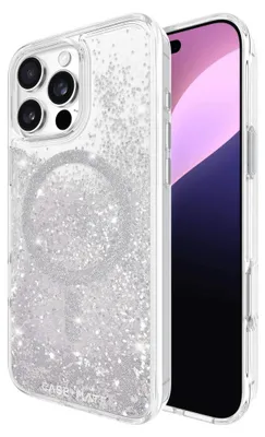 Produktbild von CASE MATE, MagSafe Hülle iPhone 16 Pro Max mit Wasserfall Design Effekt, Silber