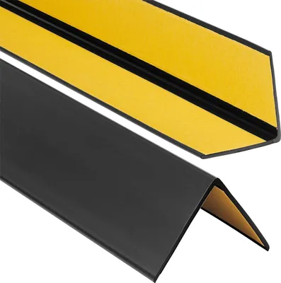 Produktbild von ProfiPVC Winkelprofil Selbstklebend Kunststoffwinkel aus PVC-Gummi, elastischer Kantenschutz, Eckschutzprofil, einfache Montage - 50x50mm 1  m, Schwarz