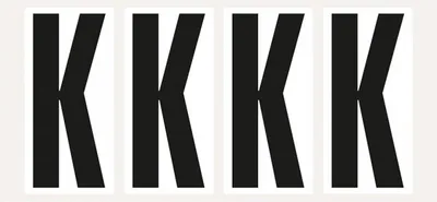 Produktbild von Dreifke® Aufkleber I Buchstabe K, weiß/schwarz, Folie, Schrifthöhe 95mm, 47x9...