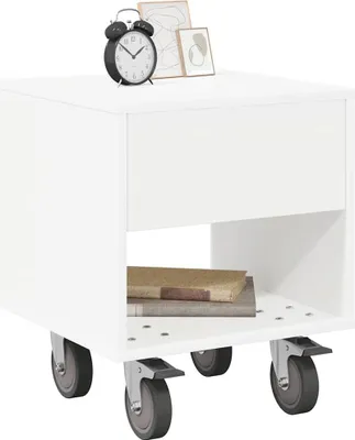 Zdjęcie produktu dla vidaXL Stolik nocny biały 40,5 x 40 x 48 cm materiał drewnopochodny