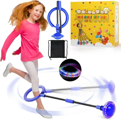 Productafbeelding van Chimoo Knipperende springring voor kinderen - Opvouwbare enkelskip bal - Sportspringbal met lichtwiel - Paars