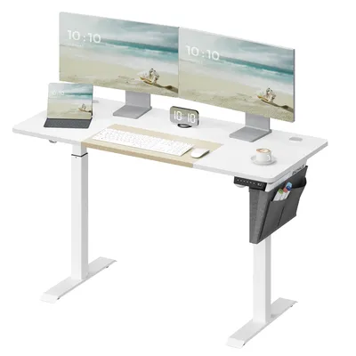 Produktbild von SONGMICS Höhenverstellbarer Schreibtisch elektrisch 140cm Memory-Funktion mit 4 Höhen weiß