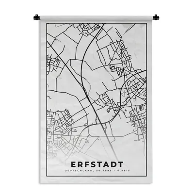 Produktbild von MuchoWow® Wandteppich Wandbehang Stadtplan - Karte - Erfstadt 60x90 cm Tapisserie Dekoration Wandtuch - Foto-Teppich - Abwaschbar