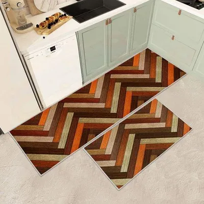 Immagine prodotto di Tappetini antiscivolo da cucina, set da 2 pezzi, lavabili, 43x75+43x150 cm, grigi