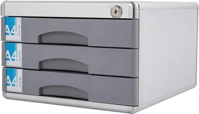 Produktbild von Famanu Ablagebox mit Schloss - 3 Fächer für A4 Dokumente