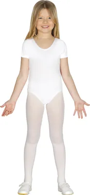 Obrázok produktu pre Karnevalové športové body Biele Krátke rukávy Elegantný vzhľad Tancujúca voľnosť pohybu Detský kostým Jednodielne súťažné oblečenie Klasická estetika, Veľkosť: 9 - 12 rokov Farba: biela