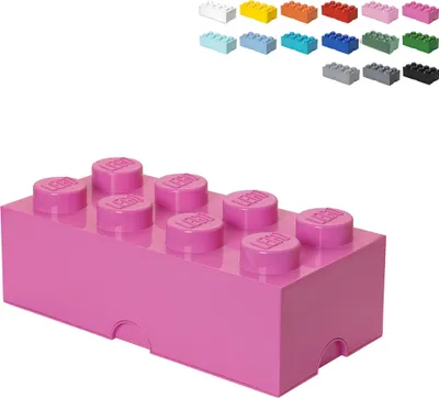 Produktbild von LEGO Aufbewahrungsstein Stapelbox mit Deckel 8 Noppen - Fucsia