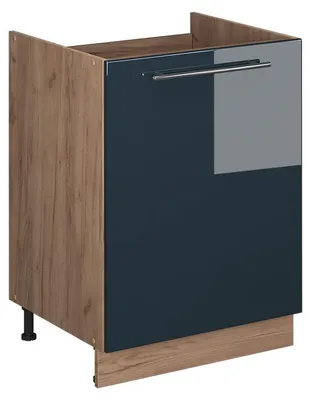 Produktbild von Spülenunterschrank Vicco Fame-Line Dunkelblau Hochglanz/Goldkraft Eiche 60 cm, Model 63395