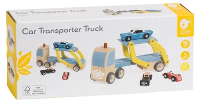 Produktbild von Classic World Holz Spielzeug Autotransporter mit 3 Autos -Holz LKW