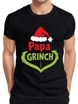 Immagine prodotto di Papà Grinch Natale Divertente regalo di Natale Padre Maglietta Uomo, Nero, XL