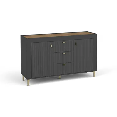 Produktbild von Kommode MONTA Sideboard mit 2 Türen und 3 Schubladen, Schwarz