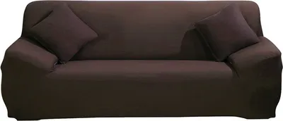 Produktbild von ele ELEOPTION Sofahusse Stretchhusse Sofabezug Polyester Rippstrick (Dunkelbraun, 3 Sitzer für Sofalänge 185-230cm)