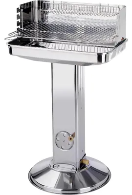 Produktbild von Holzkohlegrill aus Edelstahl - Säulengrill Trichtergrill - 5-fach höhenverstellbarer Grillrost - Für Camping Garten Strand Party - Verchromt - Farbe Type 1