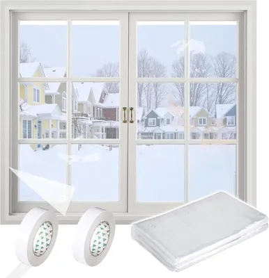 Produktbild von Fensterfolie Thermoabdeckung Fenster-Isolierfolie, 1,6 m x 11 m, transparente Isolierfolie zur Wärmedämmung an Fenstern, Fenster-Isolierfolie, Kältesc
