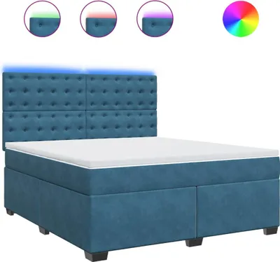 Obrázok produktu pre vidaXL Box spring posteľ s matracom modrá 180x200 cm zamat