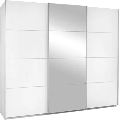 Produktbild von Schwebetürenschrank - Weiß - 271 x 210 cm - 3 Türen - Spiegel