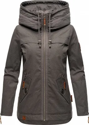Produktbild von Navahoo Damen Jacke Frühling Herbst Übergangsjacke Print Parka Mantel Kapuze Wekoo Anthrazit Mit Print Gr: 36 -S