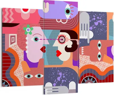 Produktbild von Bild auf Leinwand - Leinwandbild - Abstraktion modern - 130x100cm - Wand Bild - Wanddeko - Leinwanddruck - Bilder - Kunstdruck - Wanddekoration - Leinwand bilder - Wandkunst - CB130x100-3984