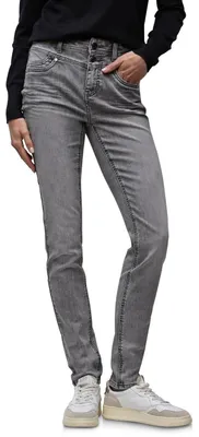 Productafbeelding van Street One Slim Fit Jeans, medium grijze wassing, maat 30