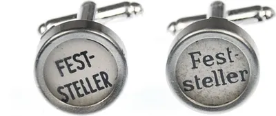 Produktbild von Feststeller Manschettenknöpfe Schreibmaschinentasten Miniblings Vintage weiß