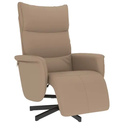 Zdjęcie produktu dla vidaXL Fotel Relax z podnóżkiem z imitacji skóry w kolorze cappuccino-brązowym