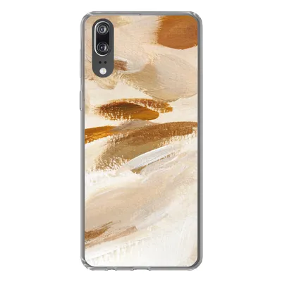 Produktbild von MuchoWow® Handyhülle Schutzhülle Hülle für Huawei P20 Farbe - Beige - Weiß Silikon Softcase Handy Hülle - Hardcover