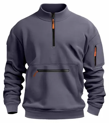 Produktbild von Herren-Trainingsjacke – Reißverschluss und Stehkragen – Dunkelgrau
