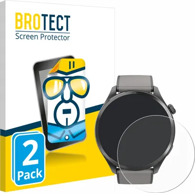 Produktbild von 2x Für Hama Smartwatch 9000 Schutzfolie BROTECT Displayschutz Display Schutz Folie Klar Transparent