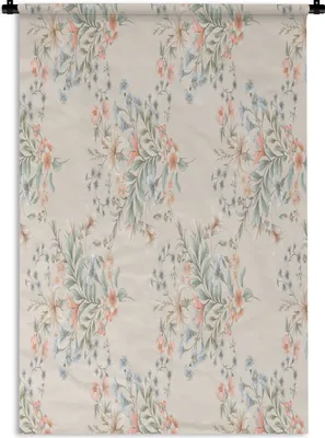 Produktbild von MuchoWow® Wandteppich Wandbehang Blumen - Blumenstrauß - Pastell 120x180 cm Tapisserie Dekoration Wandtuch - Schlafzimmer - Dekorationen für das Haus