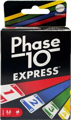 The image shows the front of a Phase 10 Express card game box.