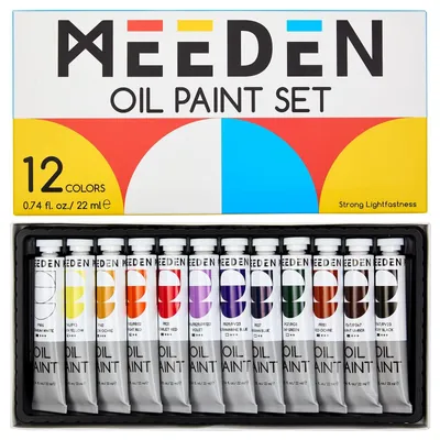 Immagine prodotto di Set di colori a olio da 12 tubetti da 22 ml, ideale per principianti e appassionati