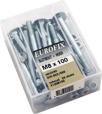 Productafbeelding van Eurofix slotbout verzinkt M8x130 25ST Eurofix